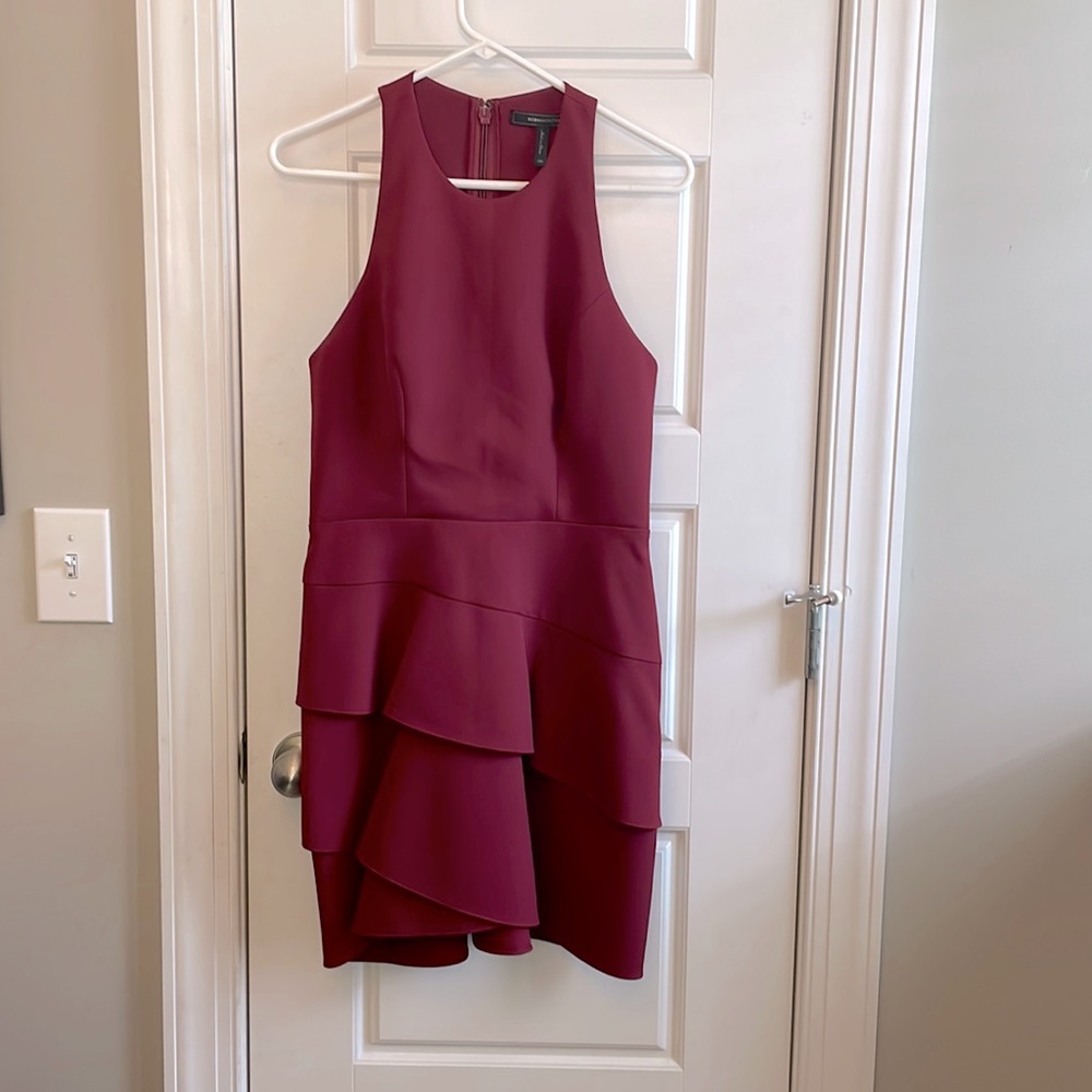 Last Chance! BCBG maroon dress with open back - stunner